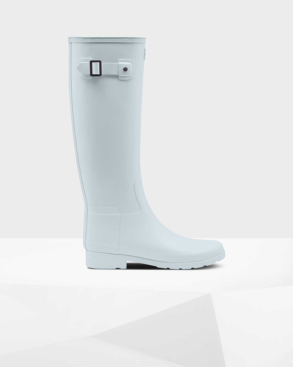 Womens Hunter Refined Slim Fit Tall Rain Boots Grey | OMFHLA-493